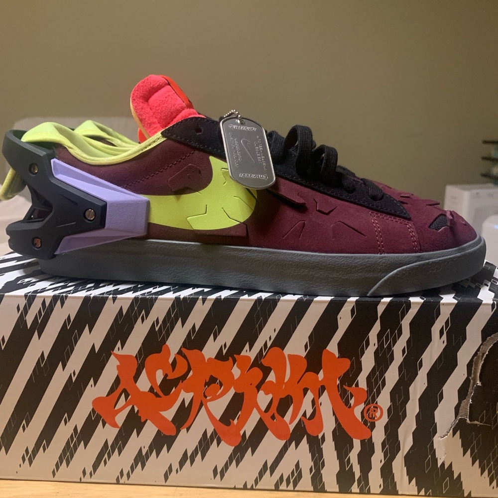 Nike Blazer Low /ACRNM - night maroon/lemon venom-black